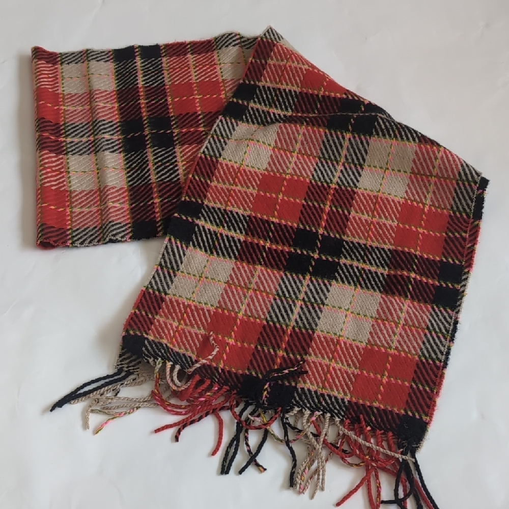Plaid Red and Black Men’s Scarf